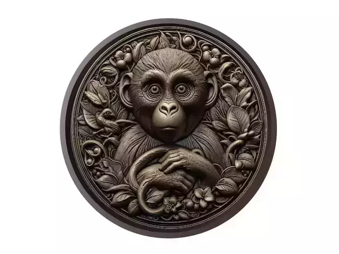 Monkey Animal Medallion