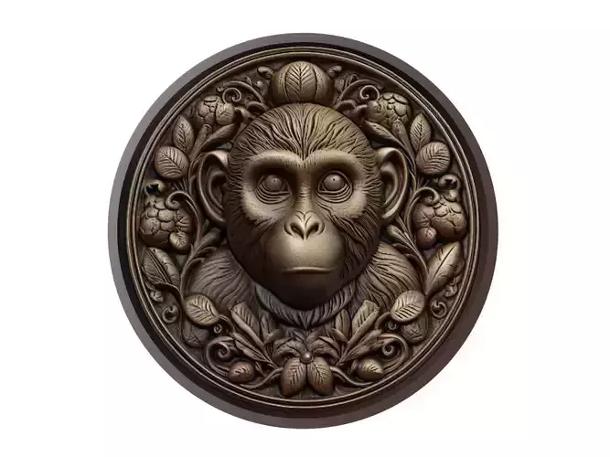 Monkey Animal Medallion