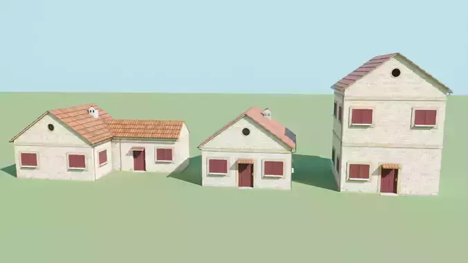 Stylized Low Poly Mediterranean Houses for Unreal Engine