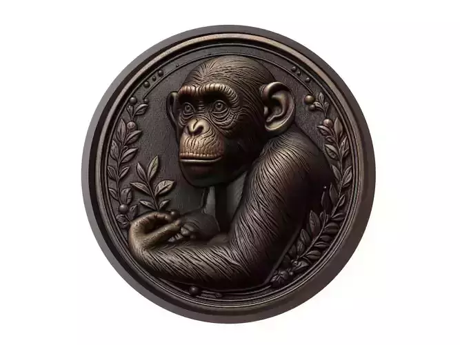 Chimpanzee Animal Medallion
