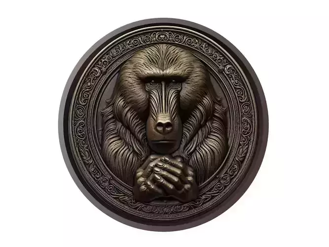 Baboon Animal Medallion