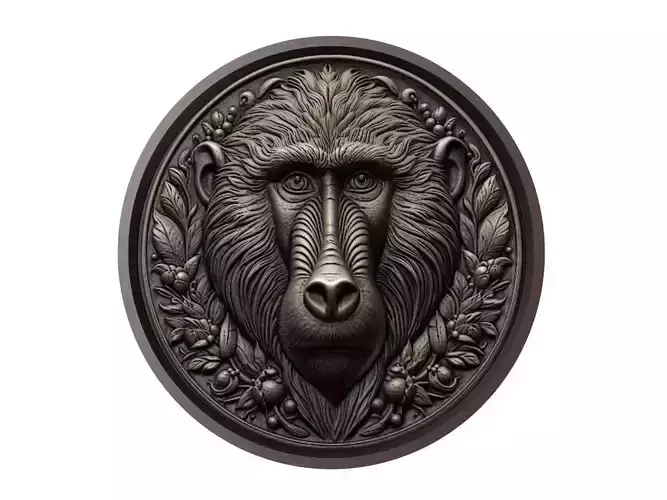 Baboon Animal Medallion