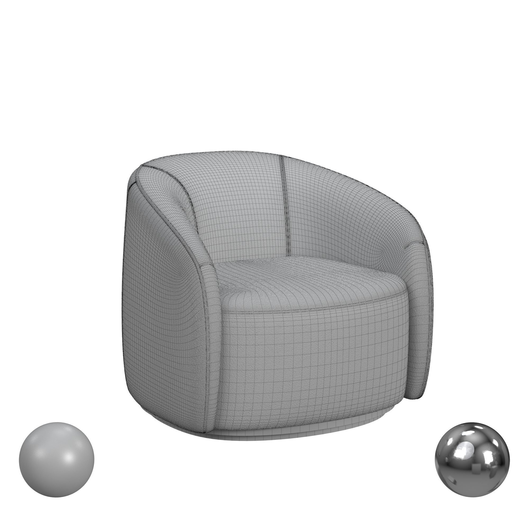 Bassett Mirror Company Living Room Rory Accent Chair 3D model_3