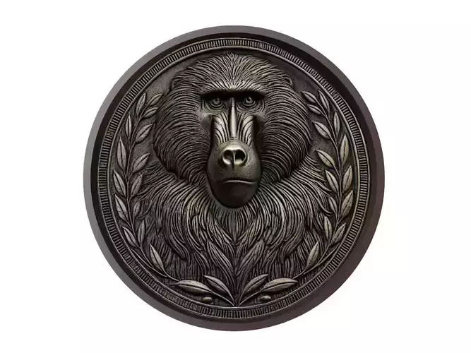 Baboon Animal Medallion