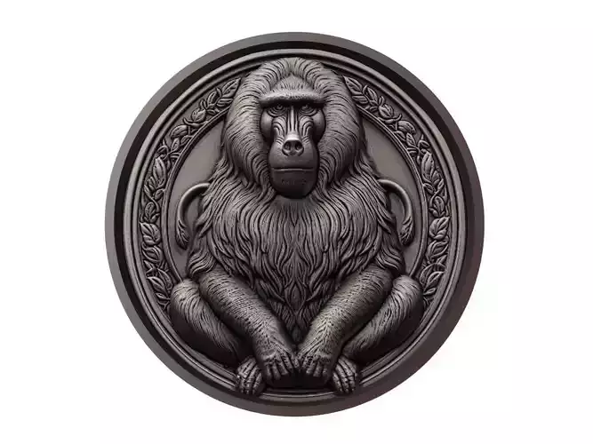 Baboon Animal Medallion