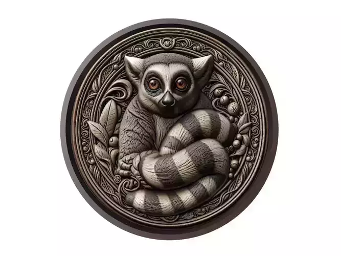 Lemur Animal Medallion