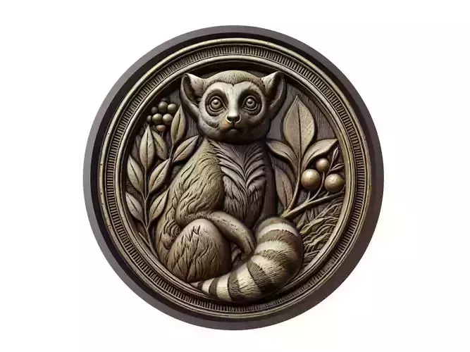 Lemur Animal Medallion