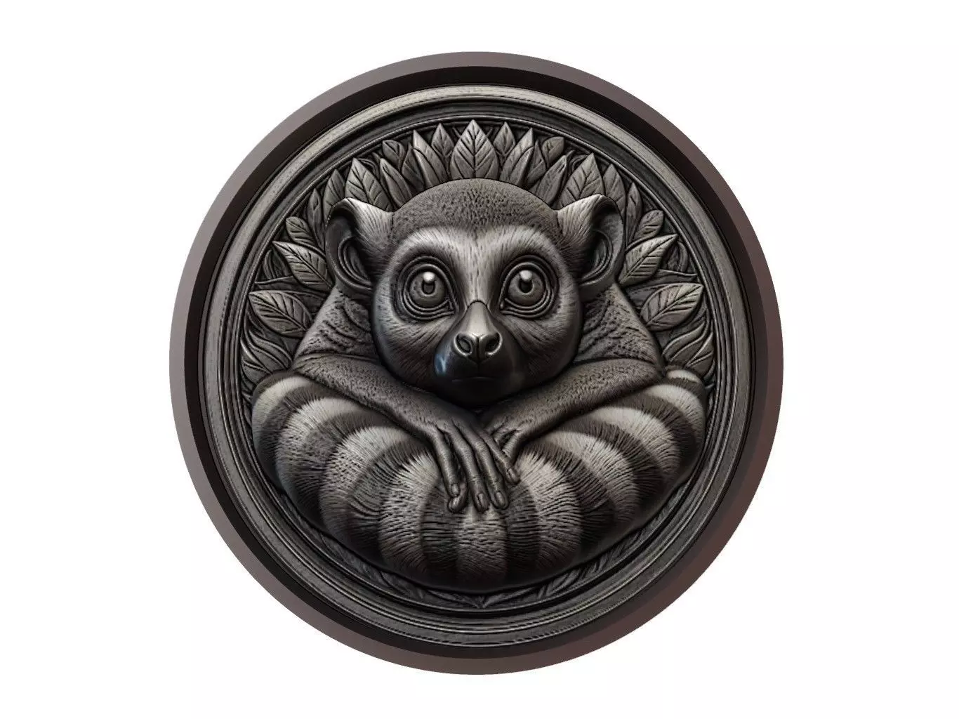 Lemur Animal Medallion 3D print model