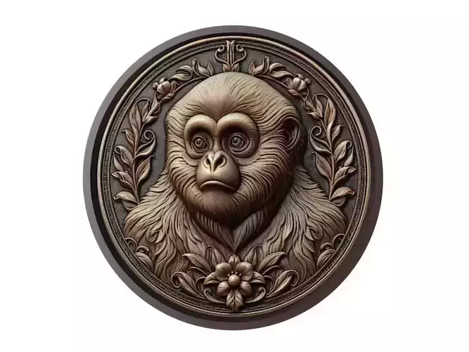 Gibbon Animal Medallion