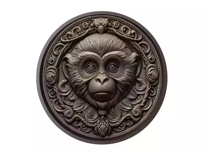 Gibbon Animal Medallion