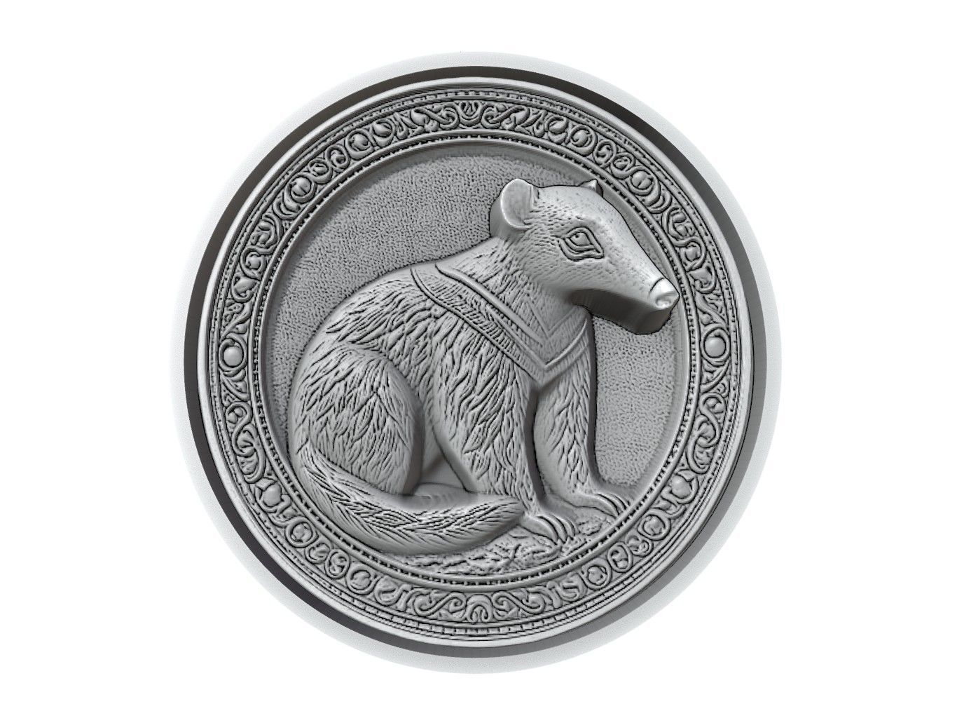 Anteater Animal Medallion 3D print model_2