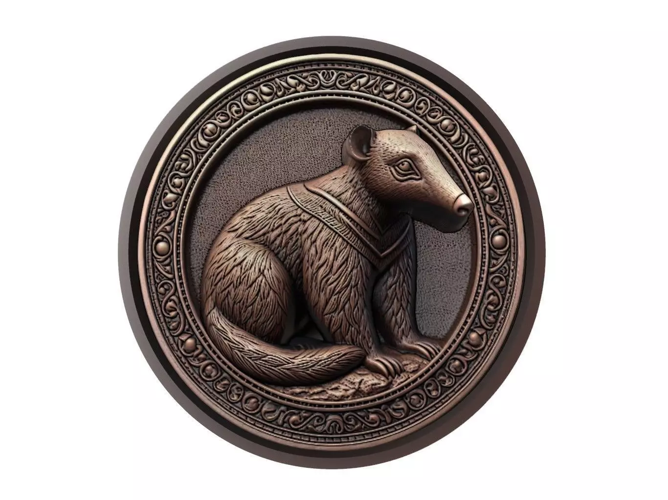 Anteater Animal Medallion 3D print model_0