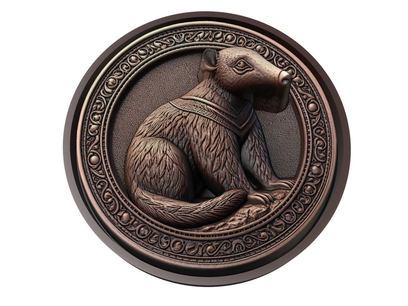 Anteater Animal Medallion 3D print model_1