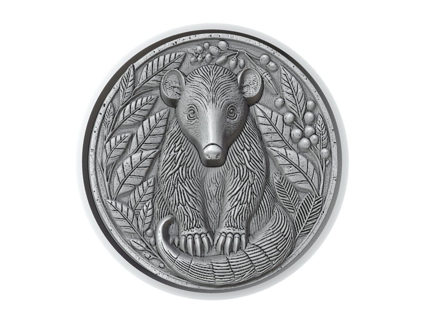 Anteater Animal Medallion 3D print model_2