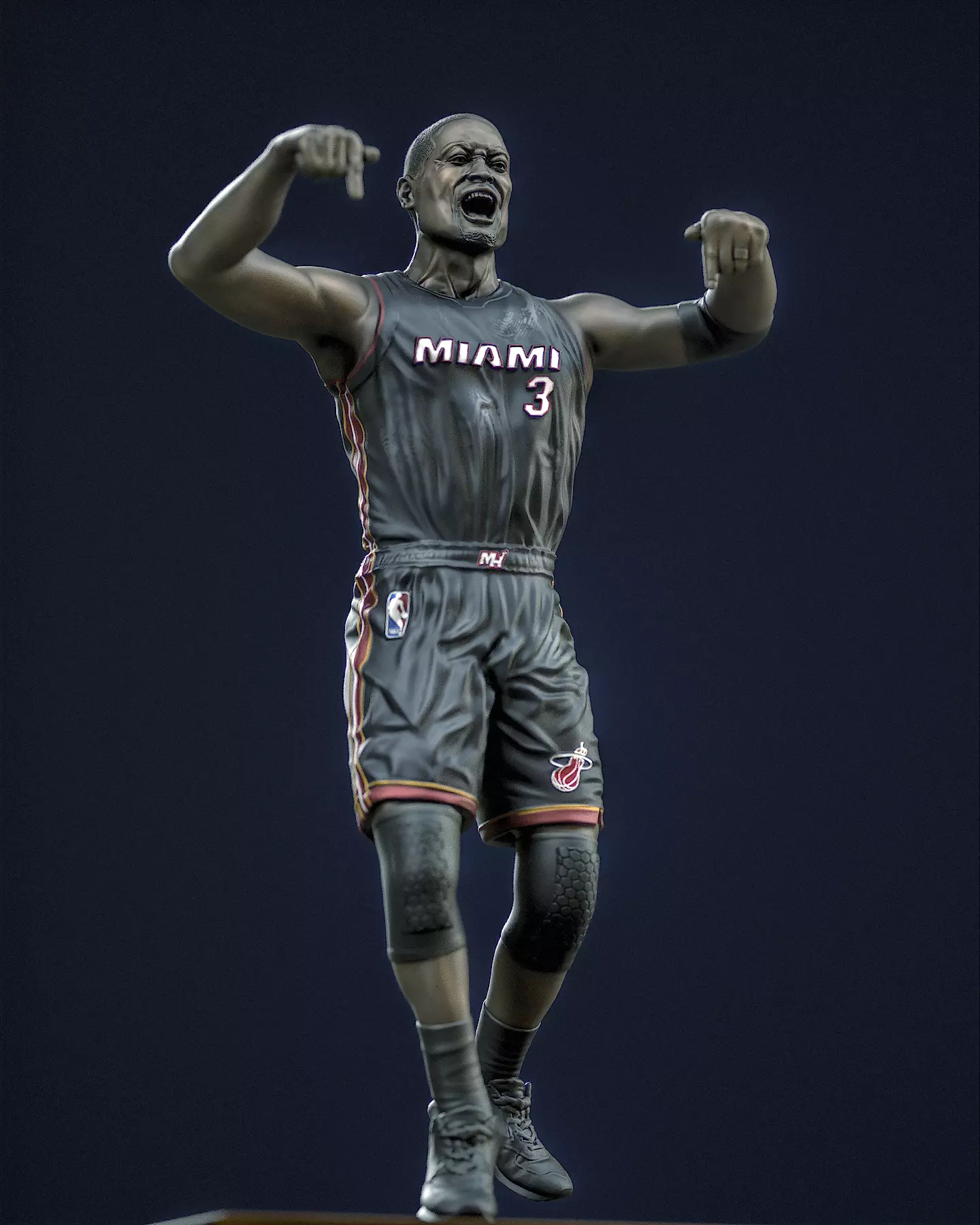 Dwyane Wade basketball player NBA Miami Heat statue 3D print model_0