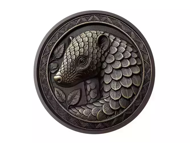 Pangolin Animal Medallion