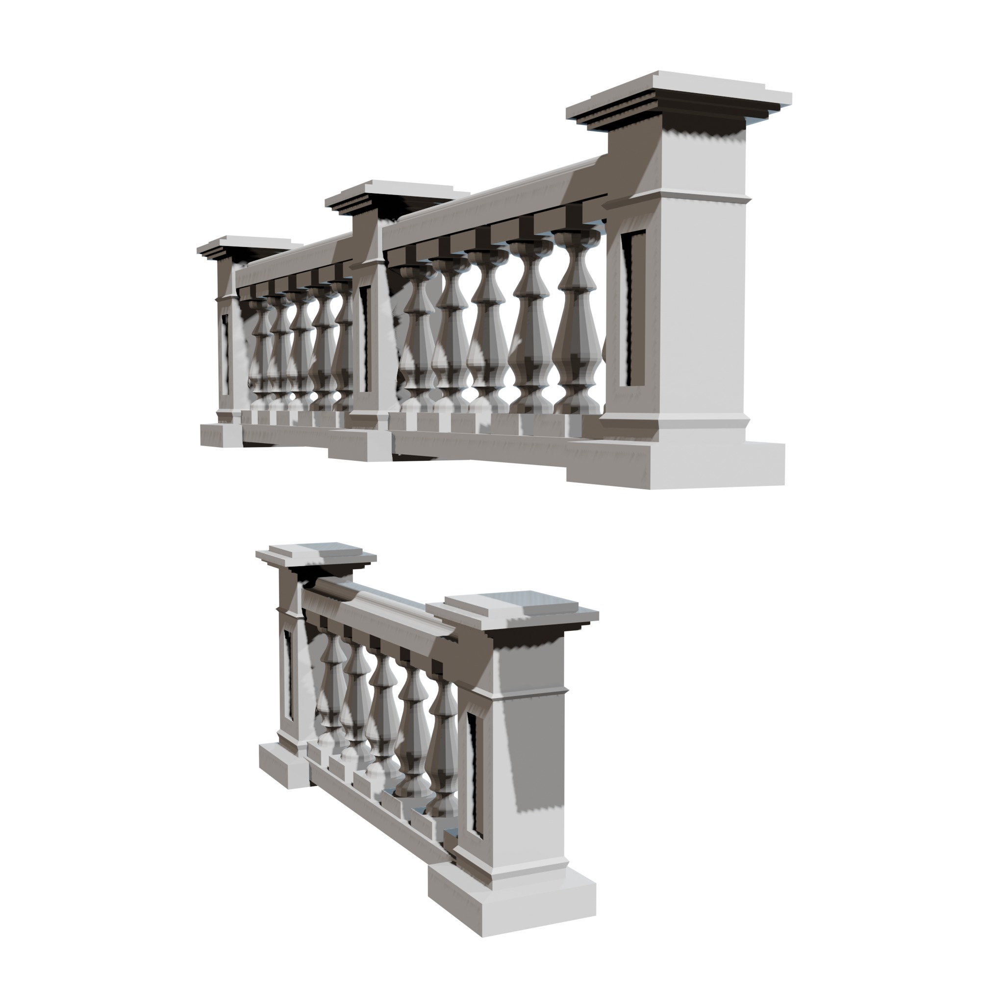 Concrete Balustrade 3D print model_2