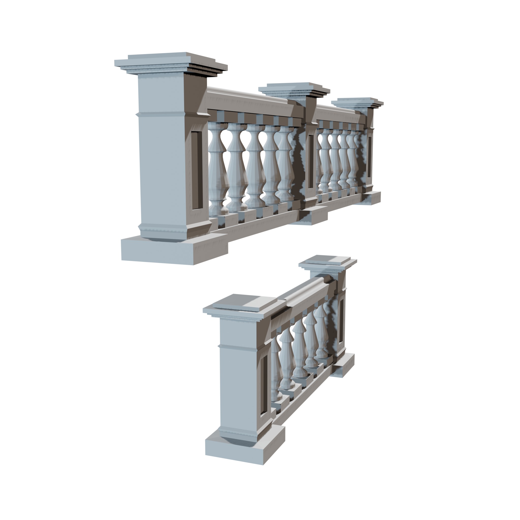 Concrete Balustrade 3D print model_3