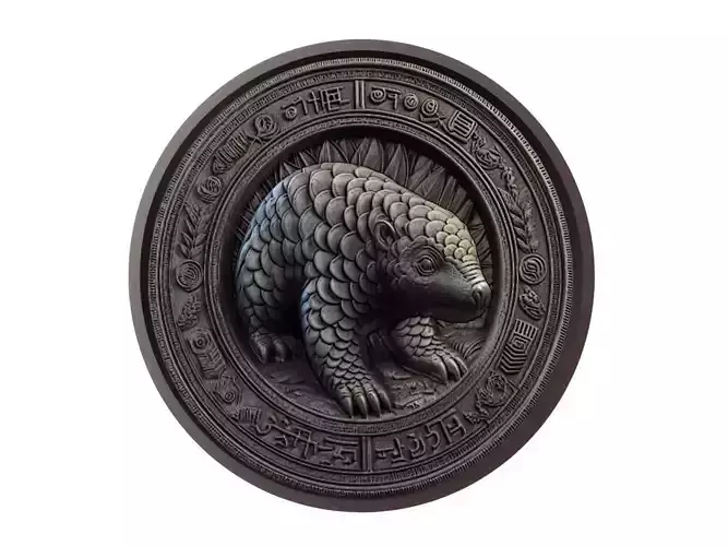 Pangolin Animal Medallion