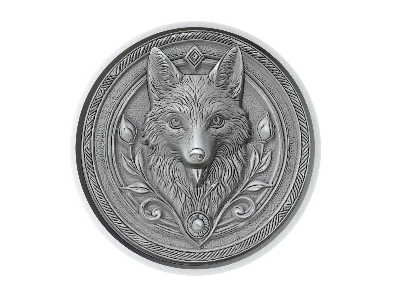 Jackal Animal Medallion 3D print model_2