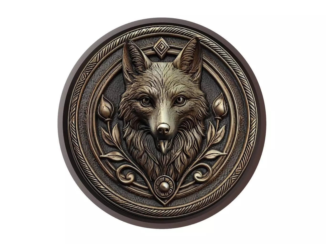 Jackal Animal Medallion 3D print model_0