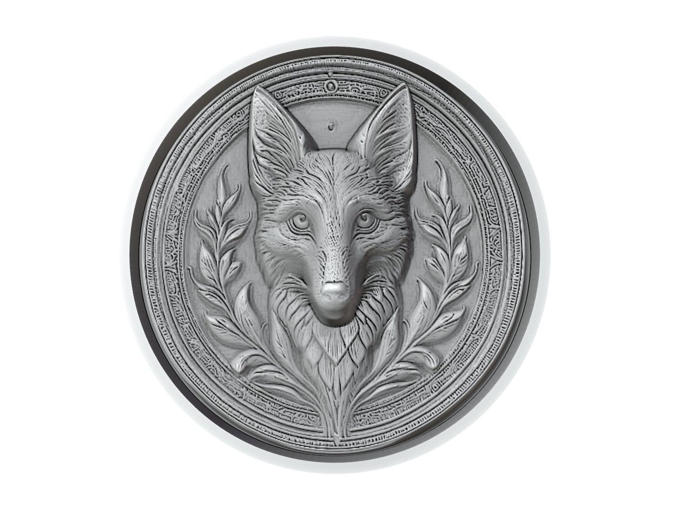 Jackal Animal Medallion 3D print model_2