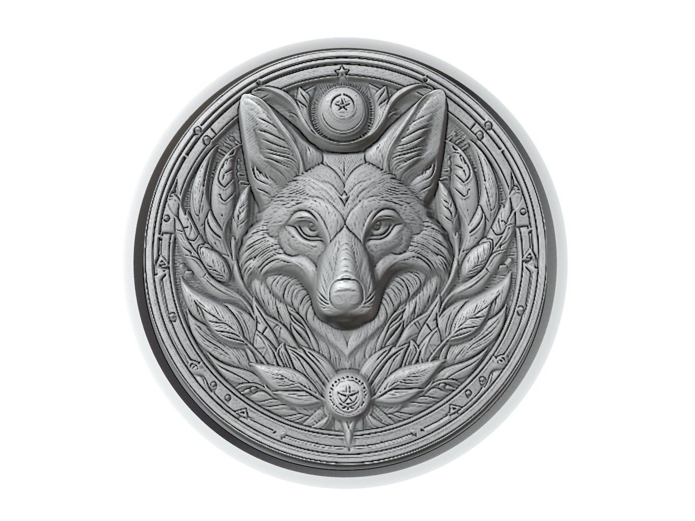 Coyote Animal Medallion 3D print model_2