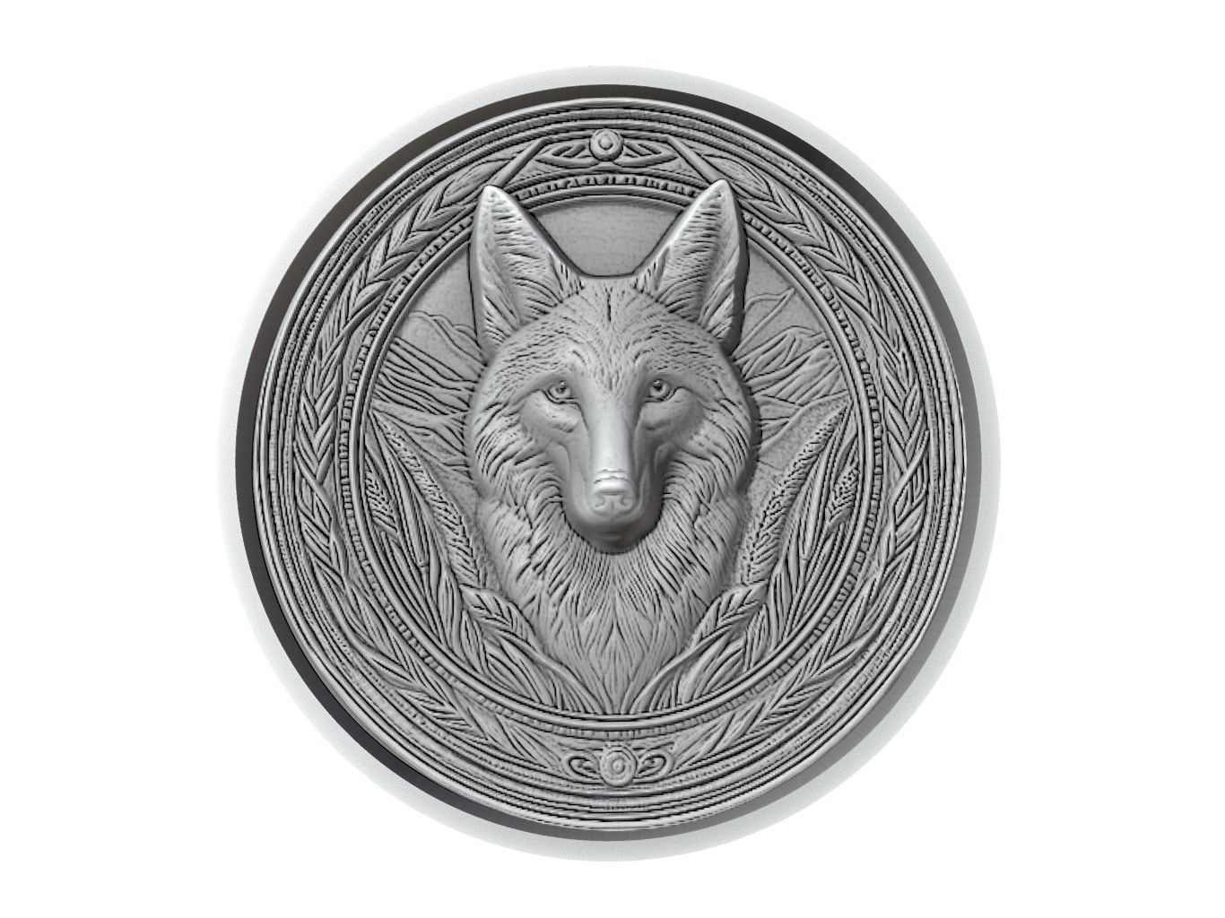 Coyote Animal Medallion 3D print model_2