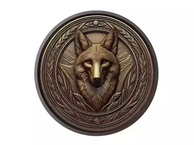 Coyote Animal Medallion