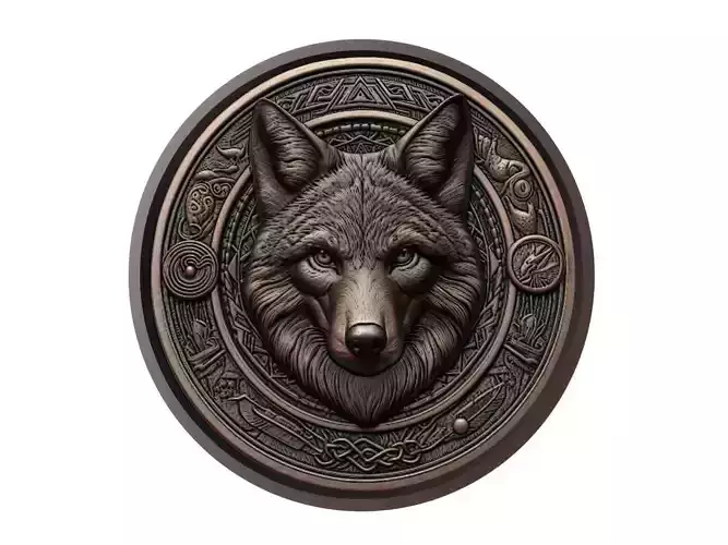 Coyote Animal Medallion