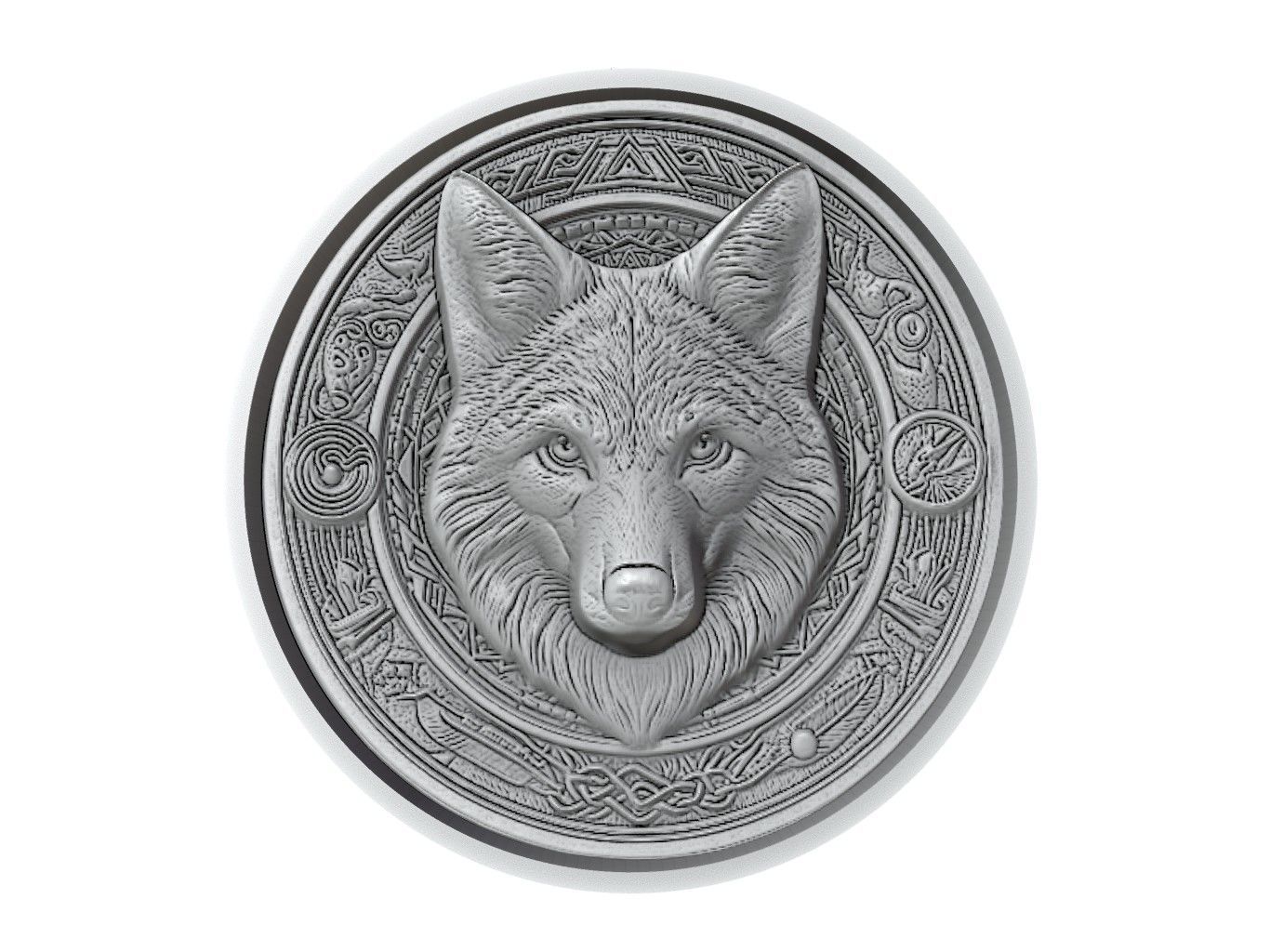 Coyote Animal Medallion 3D print model_2