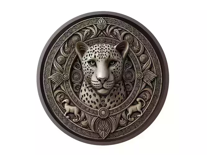 Leopard Animal Medallion