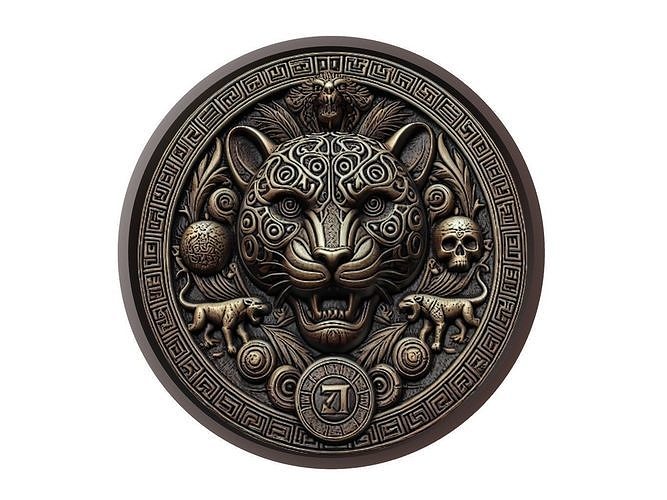 Jaguar Animal Medallion 3D print model