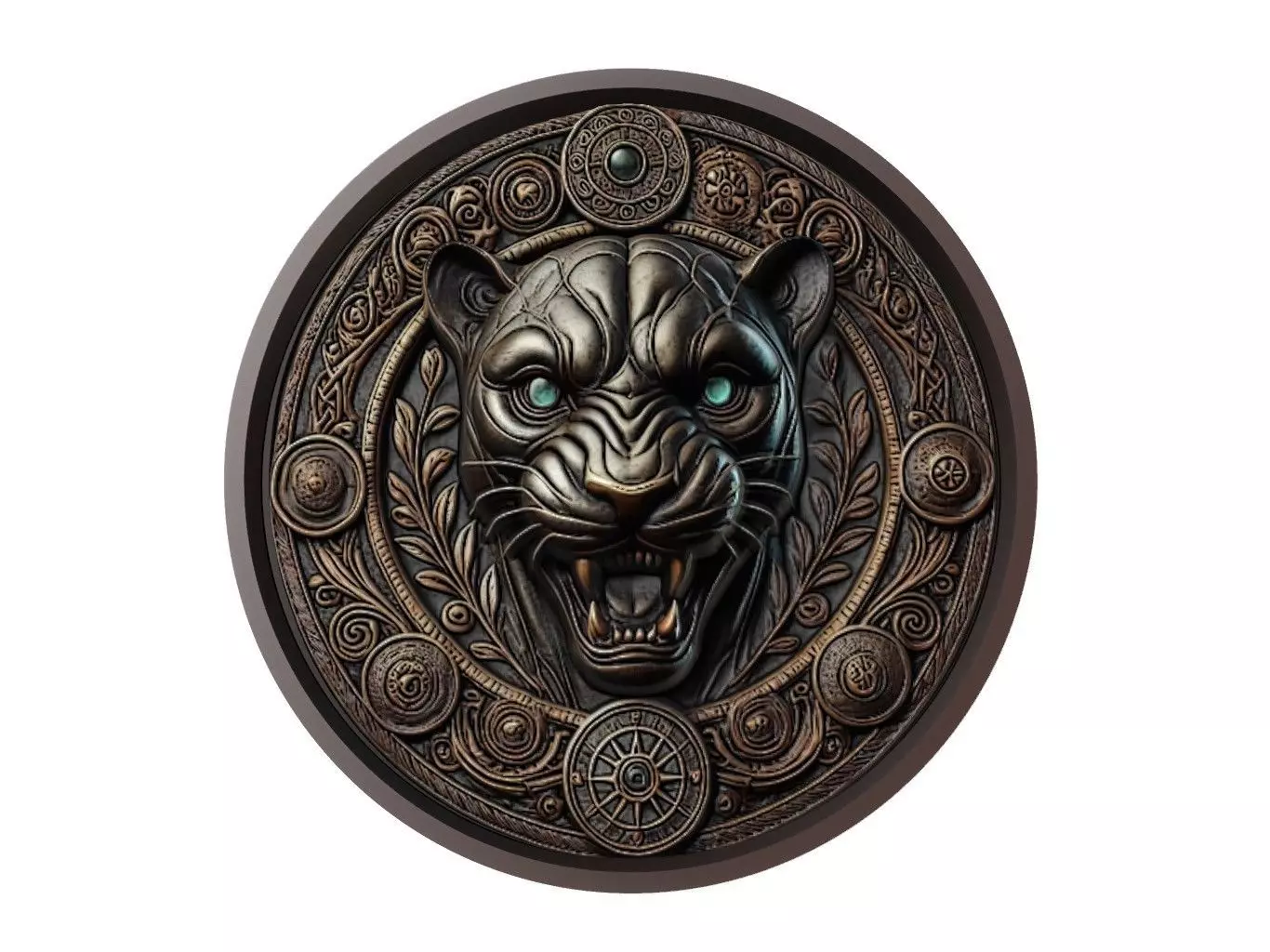 Panther Animal Medallion 3D print model