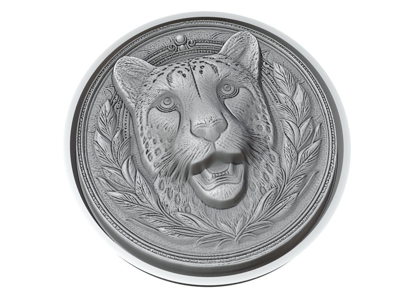 Cheetah Animal Medallion 3D print model_3