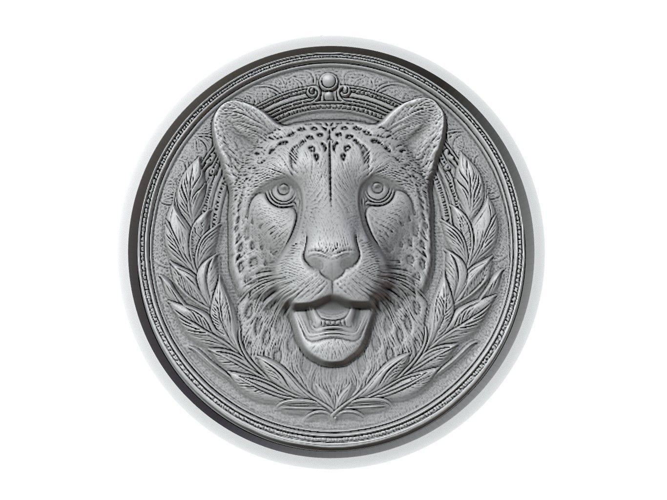 Cheetah Animal Medallion 3D print model_2