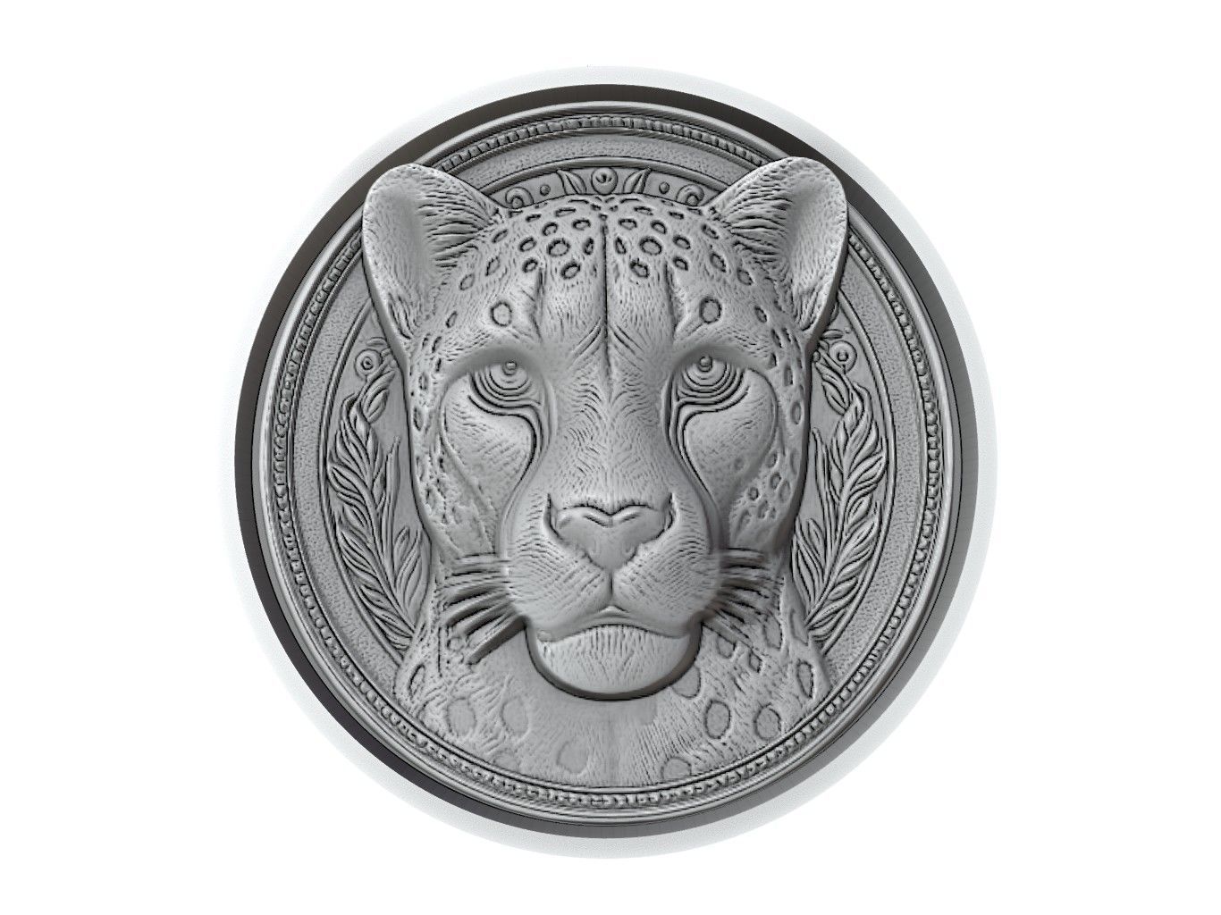 Cheetah Animal Medallion 3D print model_2