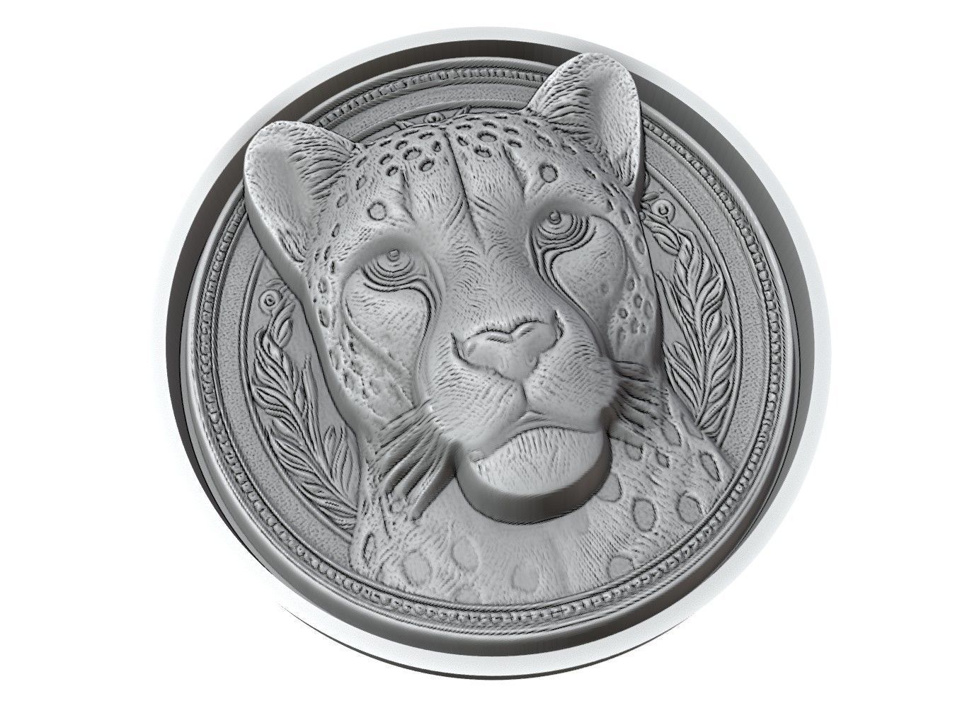 Cheetah Animal Medallion 3D print model_3