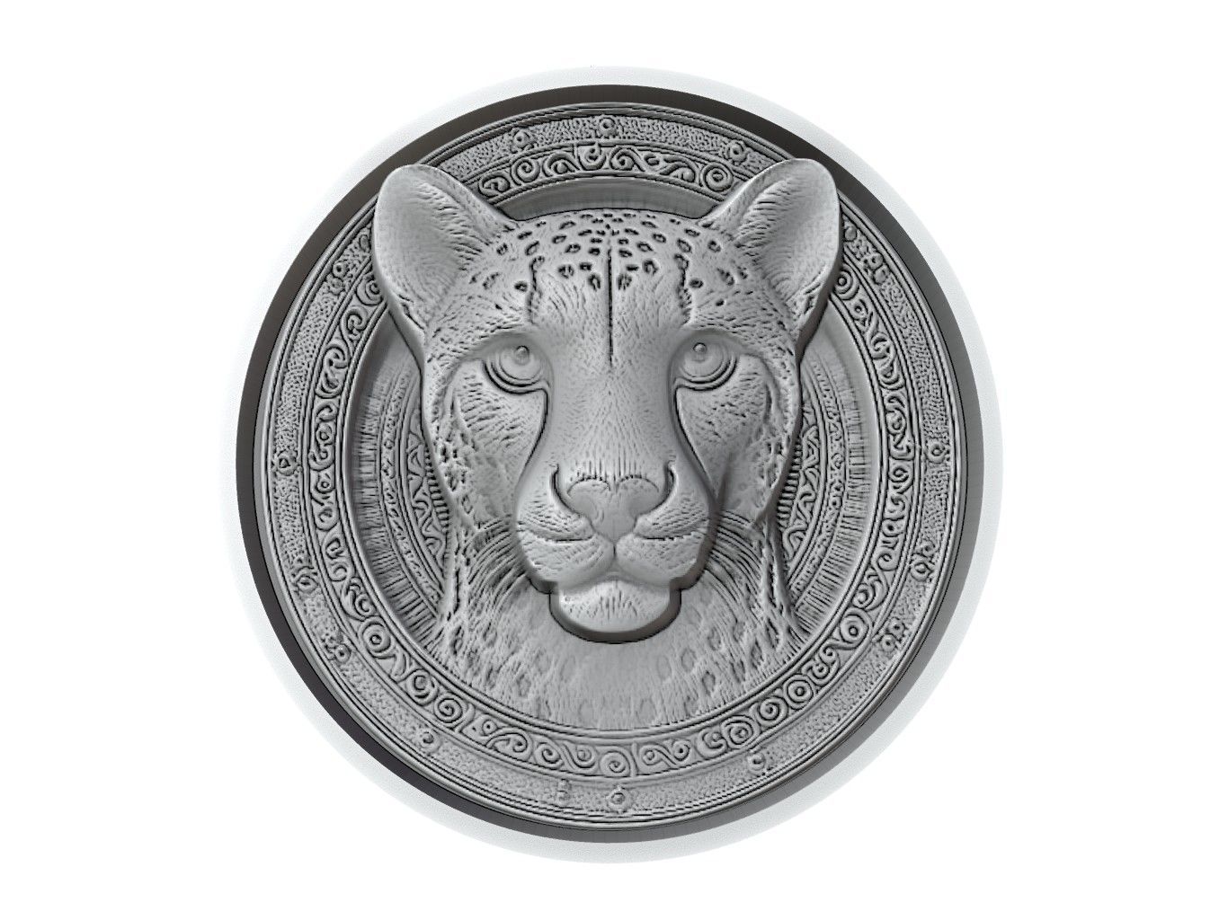 Cheetah Animal Medallion 3D print model_2