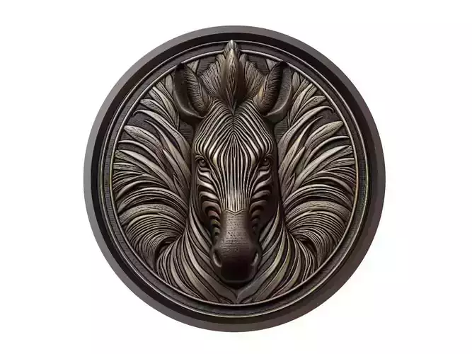 Zebra Animal Medallion