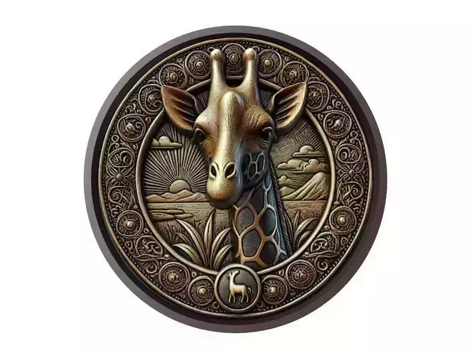 Giraffe Animal Medallion