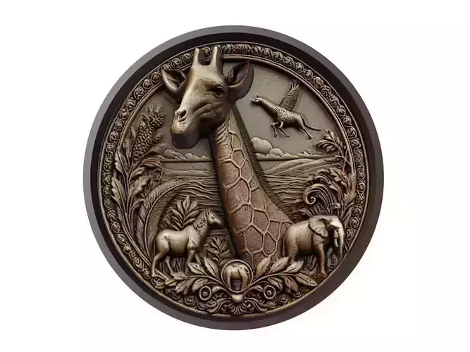 Giraffe Animal Medallion