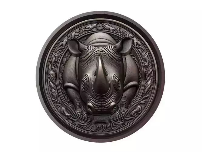 Rhinoceros Animal Medallion