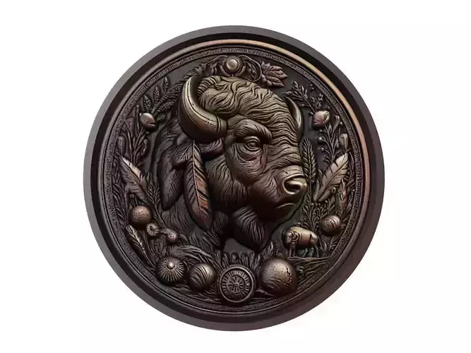 Buffalo Animal Medallion