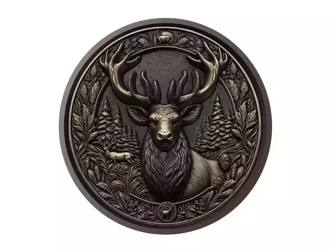 Elk Animal Medallion