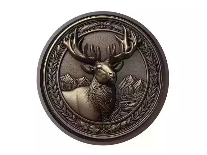 Elk Animal Medallion