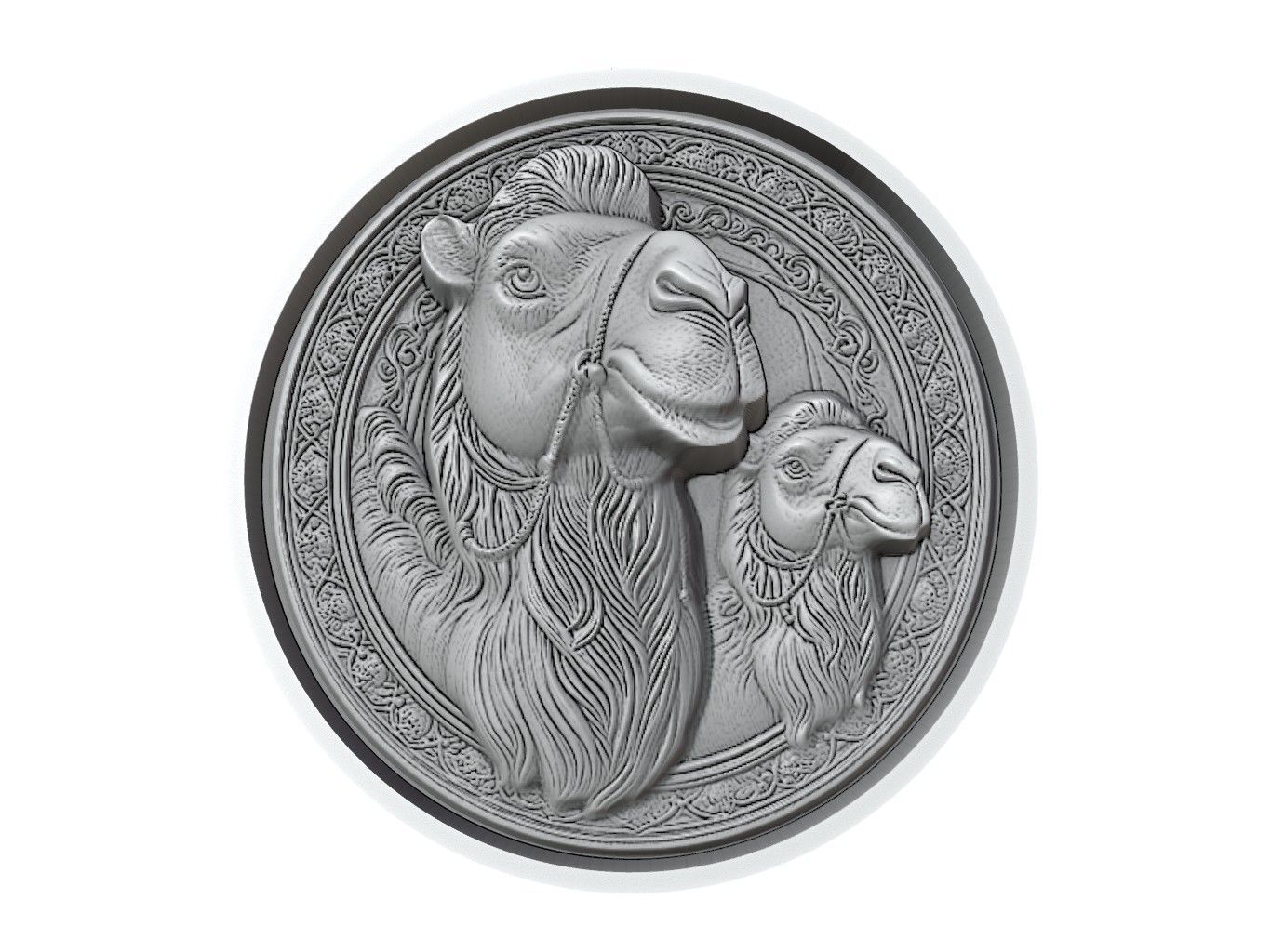 Camel Animal Medallion 3D print model_2
