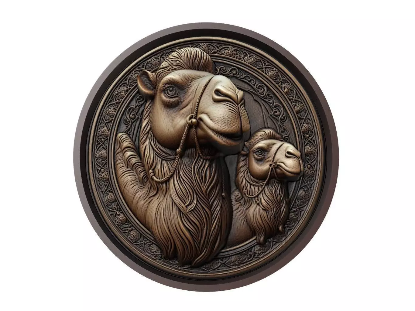 Camel Animal Medallion 3D print model_0