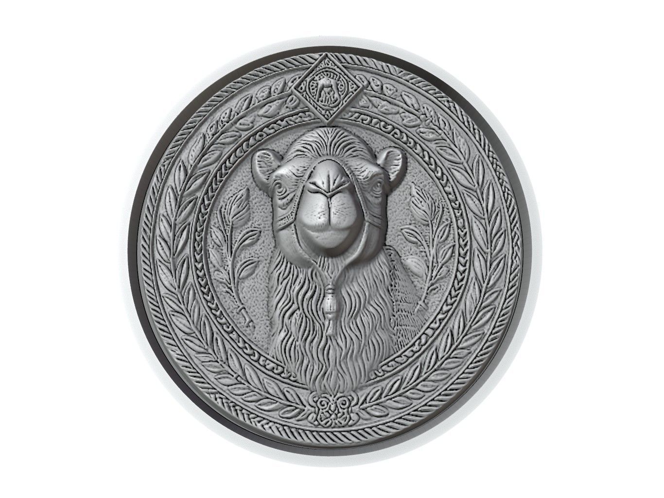 Camel Animal Medallion 3D print model_2