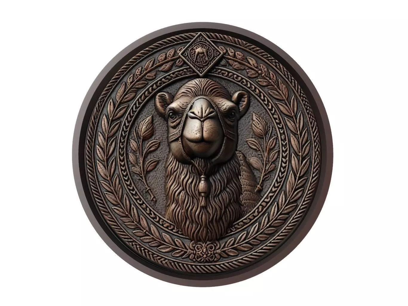 Camel Animal Medallion 3D print model_0